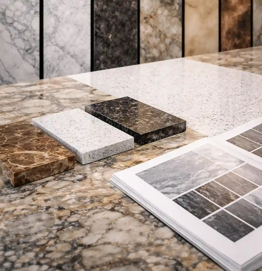 Пример поверхности столешницы и примыкания