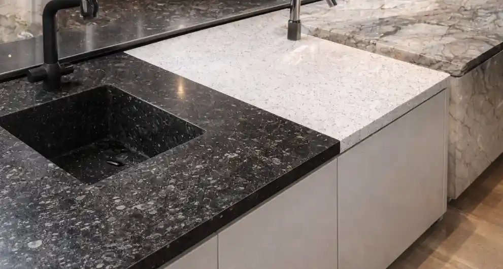 Материалы для кухонной столешницы — сравнение фактур