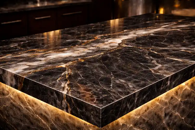 Кварцит — натуральный камень для кухонных столешниц с высокой стойкостью